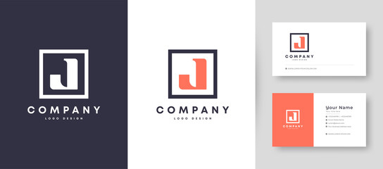 Crown Flat Minimal Initial J, JJ, and JL Letter Logo With Premium Business Card Design Vector Template for Your Company Business