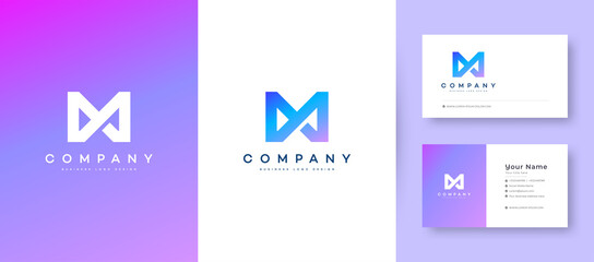 Flat minimal Crown Initial A, MA, and AM Logo With Premium Business Card Design Vector Template for Your Company Business