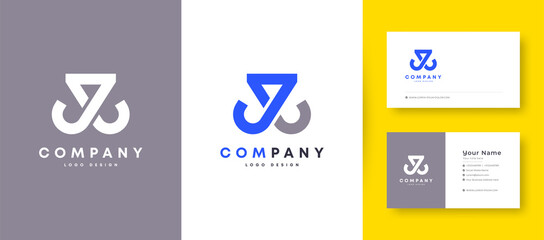 Crown Flat Minimal Initial J, JJ, and JL Letter Logo With Premium Business Card Design Vector Template for Your Company Business