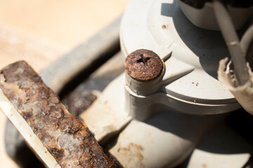 screw rust old machinery metal factory