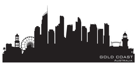 Fototapeta premium Gold Coast Australia city skyline vector silhouette