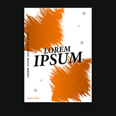 Stylish cover with yellow paint on a white background. Bright design for the cover. Flyer design. 