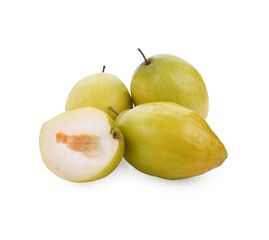 Jujube, Indian jujube monkey apple, green balls pile was similar to green apple on white background