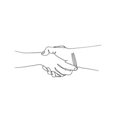 hand drawing doodle handshake illustration icon