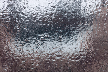 Ice on the outside of window after the sleet.