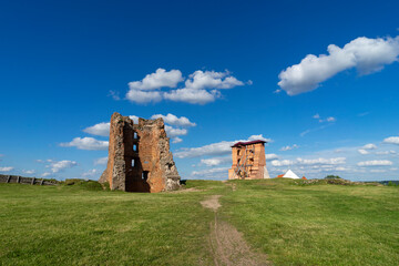 The ruins of Navahrudak Castle in Novogrudok, Belarus