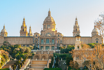 Fototapeta premium View of Montjuïc palace at Barcelona, Spain