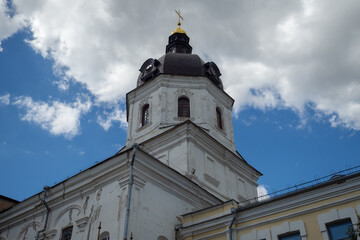 Fototapeta na wymiar Bell tower of Florovsky Monastery in Kiev, Ukraine