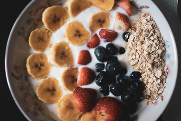 Desayuno nutritivo desde arriba