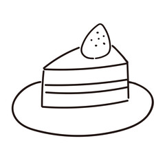 イラスト素材：ショートケーキ　デザート　おやつ　