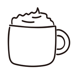 イラスト素材：カップ　コップ　飲み物　生クリーム