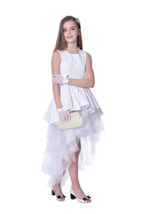 Happy little girl in dress