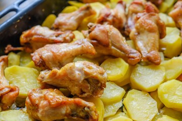 Chicken dinner fresh vegetable food. nutrition lunch