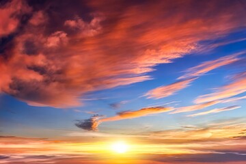 Beautiful heavenly landscape with the sun in the clouds . 