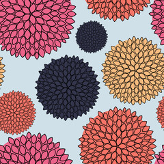 Abstract Flower Seamless Pattern Background. Vector Illustration