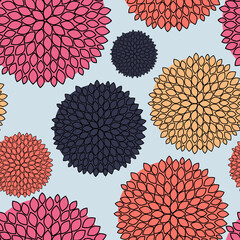Fototapeta premium Abstract Flower Seamless Pattern Background. Vector Illustration