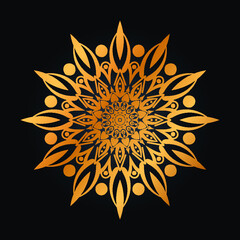 Gold color beautiful mandala design