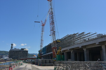 建設中の長崎駅