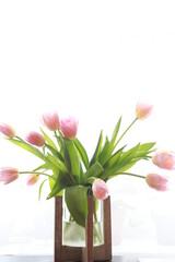 bouquet of tulips in a vase