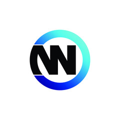 Letter NN circle logo design vector