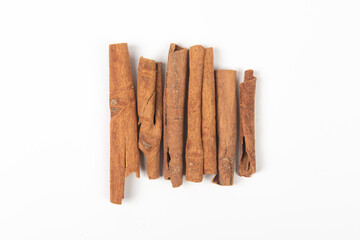 Cinnamon sticks isolated on white background