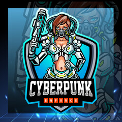 Naklejka na ściany i meble Cyberpunk mascot. esport logo design