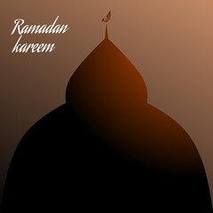 Ramadan Kareem with a mosque dome illustration