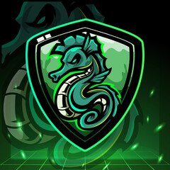 Sea horse mascot. esport logo design © REYYARTS