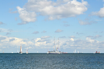 Fototapeta na wymiar Żaglówki w Zatoce Gdańskiej, Baltic Sail