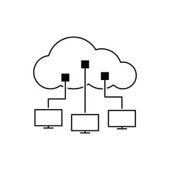 cloud computing line icon