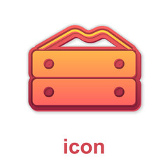 Gold Bag of flour icon isolated on white background. Vector