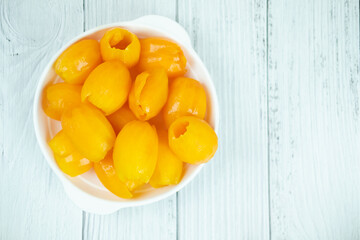 Fresh ripe Marian Plum, or Mayongchid named in Thai was seeds removed