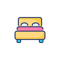 Bed icon in vector. Logotype