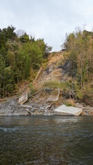 landslide above the river