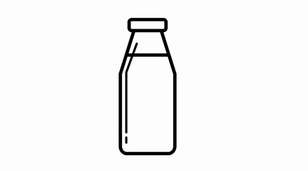 Milk Bottle Icon. Vector isolated black and white milk bottle