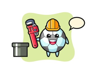 Character illustration of football as a plumber