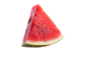Red ripe juicy watermelon slices on a white background