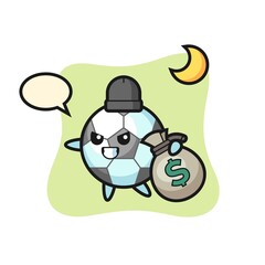 Illustration of football cartoon is stolen the money