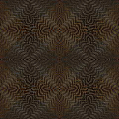 Seamless of  shell pattern. Design curve tile of gold on black background. Design print for illustration, texture, wallpaper, background.