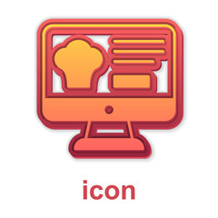 Gold Online ordering and fast food delivery icon isolated on white background. Vector