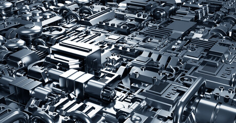 Industrial steel mechanical elements background