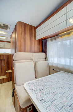 interior of a mobile home. Motorhome inside.