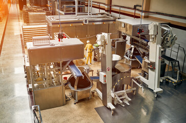 Bread bakery food factory. Modernization of food processing plants, production lines. Industrial...