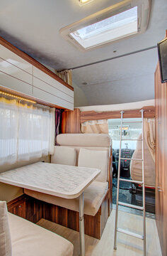 interior of a mobile home. Motorhome inside.