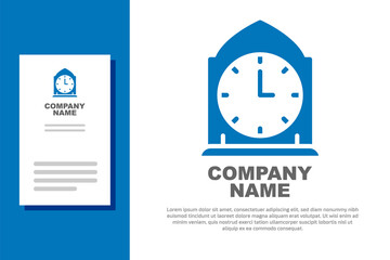 Blue Clock icon isolated on white background. Time symbol. Logo design template element. Vector