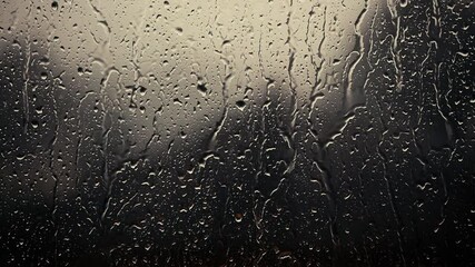 rain days, heavy rain falling on window surface - Powered by Adobe