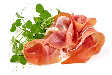 Jamon, jerked meat, isolated on white background. High resolution image