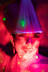 Galaktische Frau im cyber space