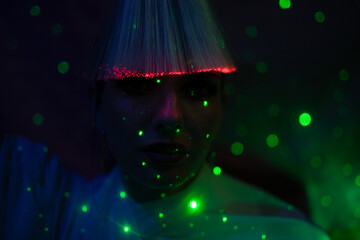 Galaktische Frau im cyber space