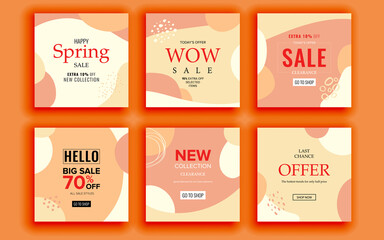 Set of sale banner template design. Vector illustration.